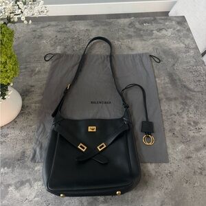 Balenciaga Black and Gold Shoulder Bag